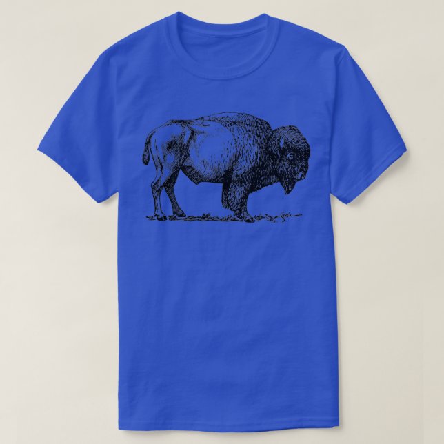 Camiseta Tê Impressão Clássico Bison Americano Buffalo (Frente do Design)