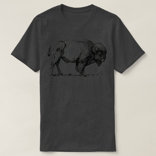 Camiseta Tê Impressão Clássico Bison Americano Buffalo (Frente do Design)