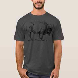 Camiseta Tê Impressão Clássico Bison Americano Buffalo