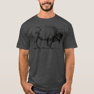 Camiseta Tê Impressão Clássico Bison Americano Buffalo