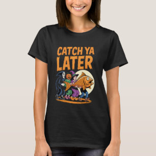 Camiseta Te Vejo Mais Tarde Fantasia de Pesca Divertida de 