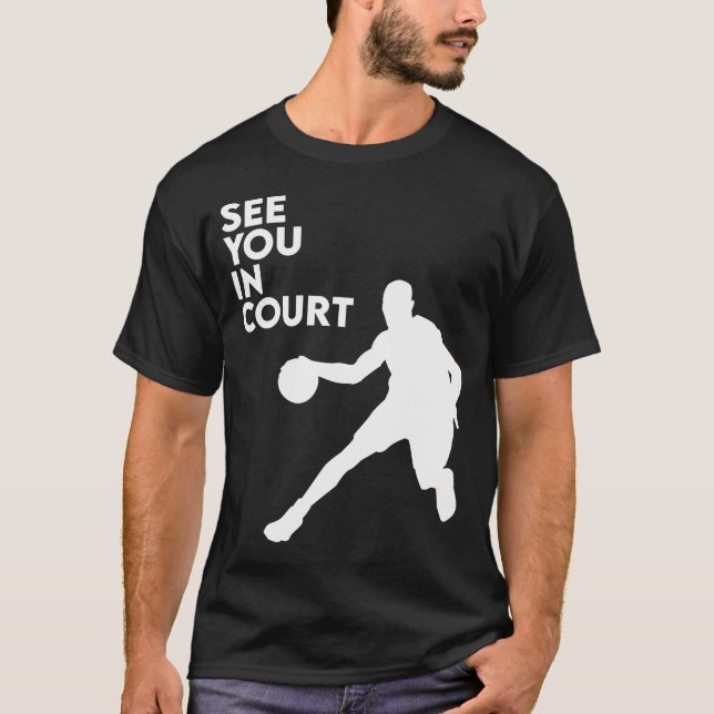 Camiseta Te Vejo No Tribunal Comer Dormir Jogador De Basque (Frente)