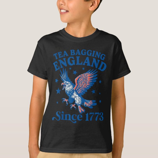 Camiseta Tea Bagging England Since 1773 Patriotic Eagle 4th (Frente)