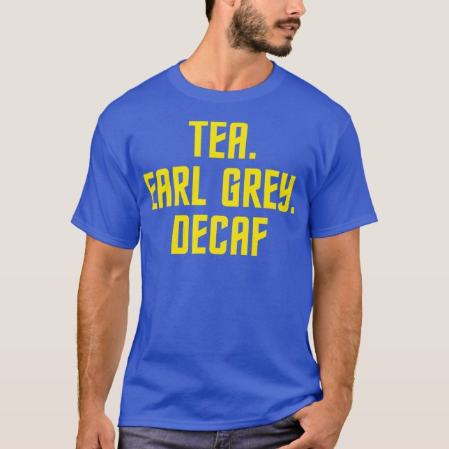 Camiseta Tea Earl Cinza Decaf Fans Sci-Fi (Frente)