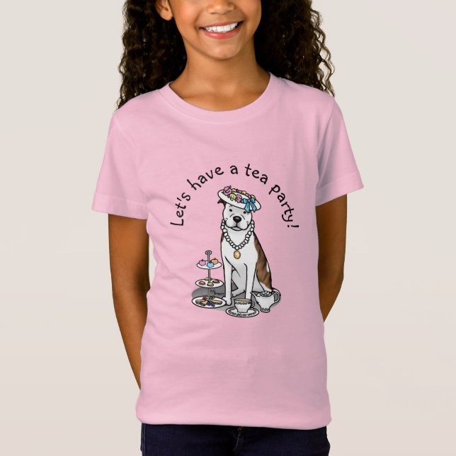 Camiseta Tea Party Pit Bull (lt brindle white 3) (Frente)