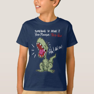 Camiseta Tea-Rex Algo para Beber Dinossauro Engraçado