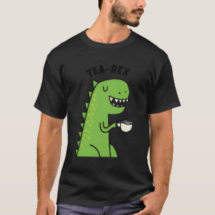 Camiseta Tea Rex Dinosaur Bebendo Tea Cute Tyrannosaurus J