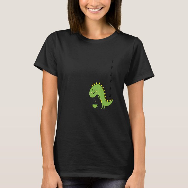 Camiseta Tea Rex Green Rex Dinosaur (Frente)