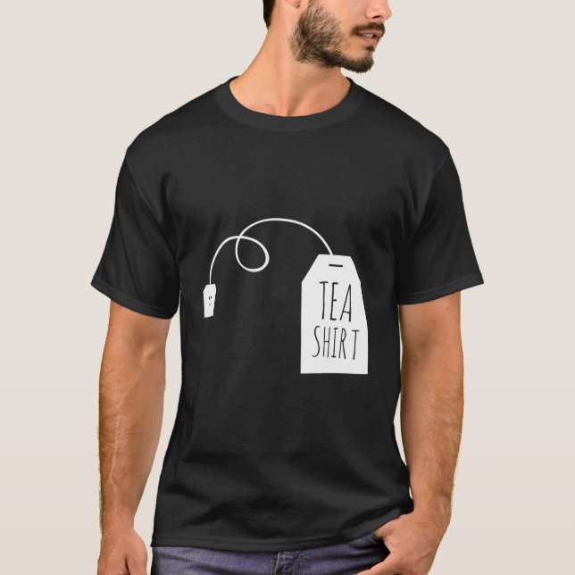 Camiseta Tea Tea Tea Bag Hot Drinks Jogo de Palavras (Frente)