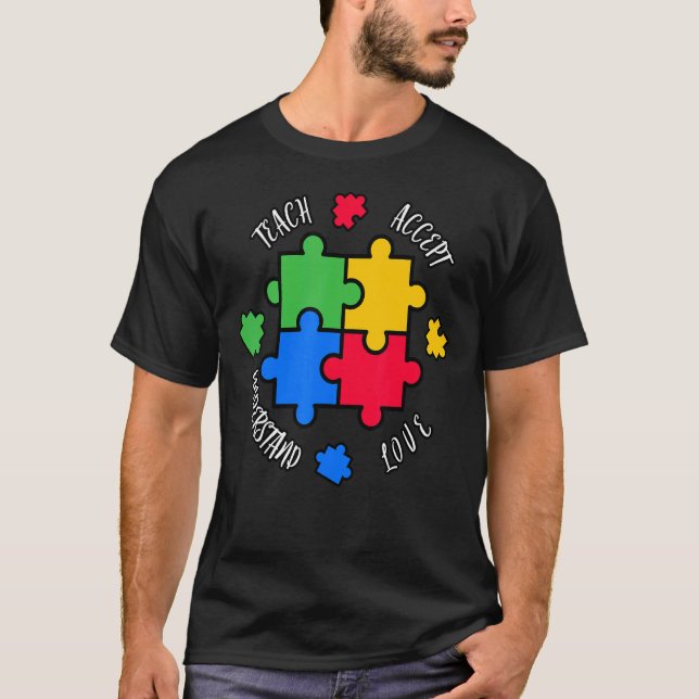 Camiseta Teach Accept Love Entender April Autism Awarenes (Frente)