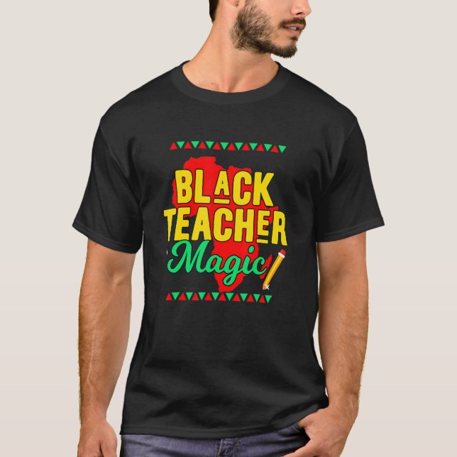 Camiseta Teach Black History Month Kids Black Teacher Afric (Frente)
