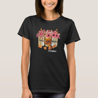 Camiseta Teach Love Inspire Teacher Life Happy Thanksgiving