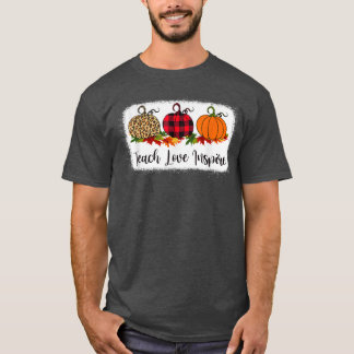 Camiseta Teach Love Inspire TeacherAutumn Fall Pumpkin Leop