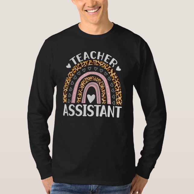 Camiseta Teacher Assistant rainbow Aide Paraprofessional Ed (Frente)