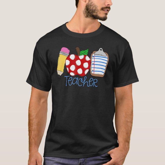 Camiseta Teacher Back To School Teaching Pencil Students Te (Frente)