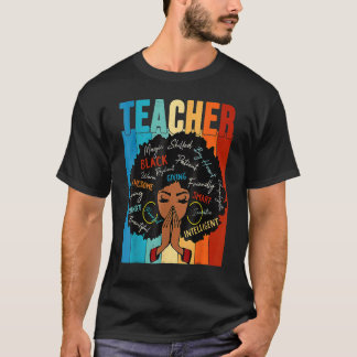 Camiseta Teacher Black History Queen Melanin Afro African P