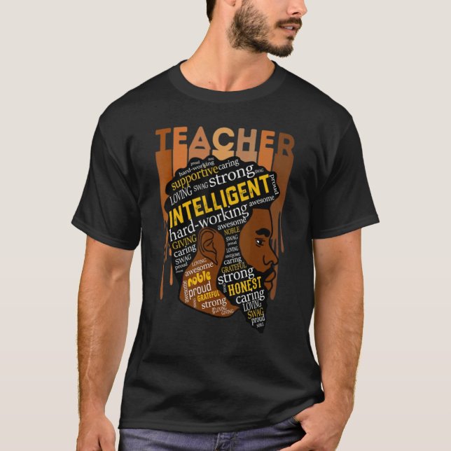 Camiseta Teacher Black Teacher Love Melanin Male (Frente)
