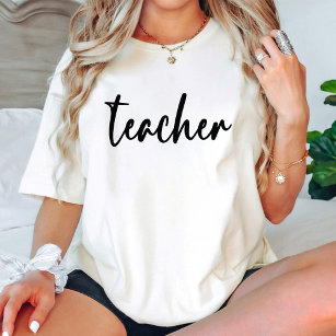 Camiseta Teacher elementar Trendência da tipografia negra