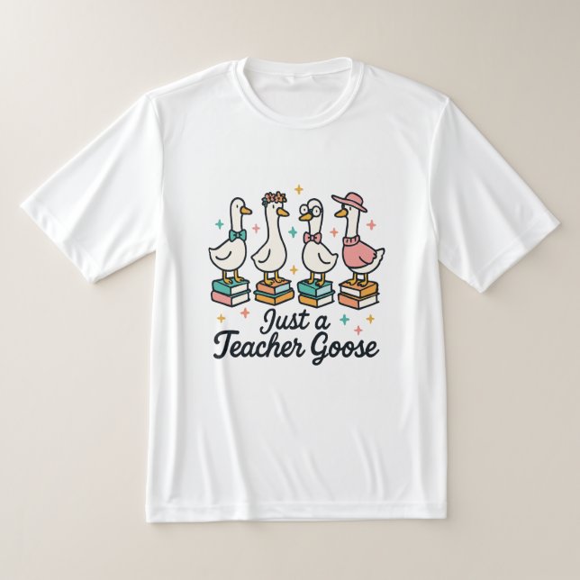 Camiseta Teacher Goose Cute Geese On Books (Postura )