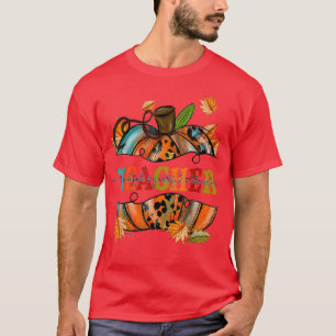 Camiseta Teacher Graphic Pumpkin Autumn Halloween  Back To 