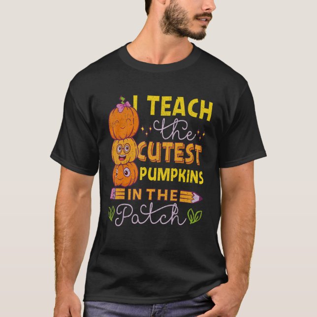 Camiseta Teacher Halloween I Teach The Coolest Pumpkins In  (Frente)