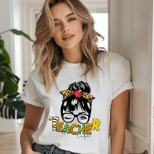 Camiseta Teacher Life Modern Sunflower Typografia
