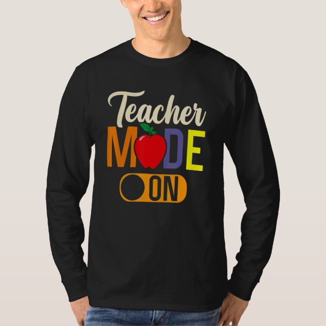 Camiseta Teacher Mode On Cool Happy First Day Back To Schoo (Frente)
