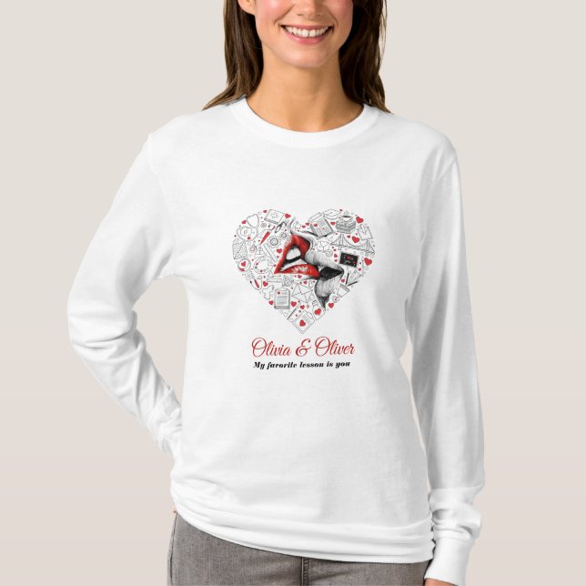 Camiseta Teacher My Favorite Lesson Valentine (Frente)
