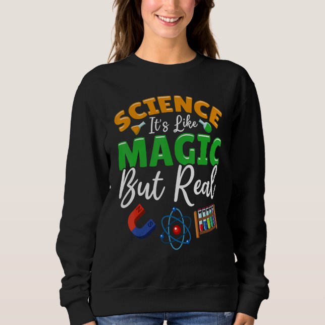 Camiseta Teacher School - Science Its Like Magic But Real (Frente)