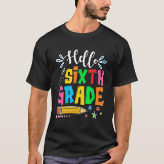 Camiseta Teacher Squad Cute Hello Sixth Grade  Back To Scho