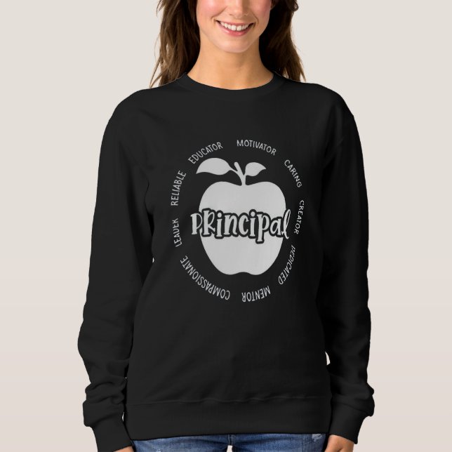 Camiseta Teacher Team Back To School Apple Principal Typogr (Frente)