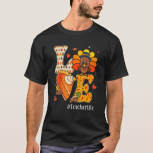 Camiseta Teacher Turkey Happy Thanksgiving Day Love Teacher