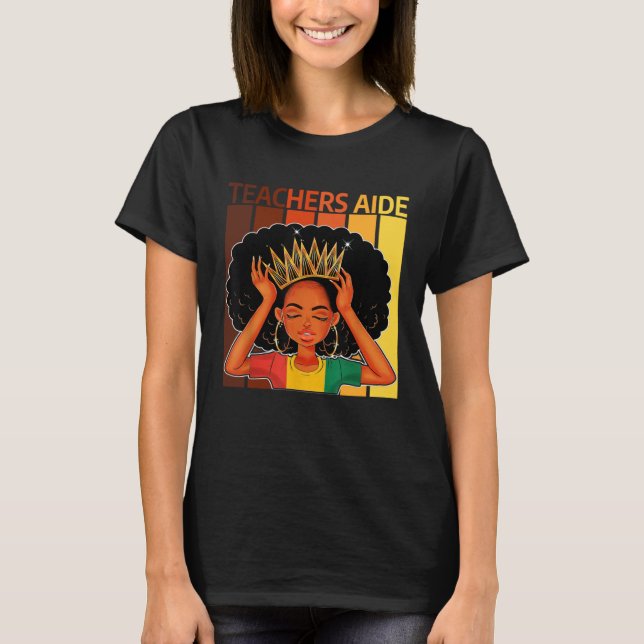 Camiseta Teachers Aide Afro African American Black History  (Frente)