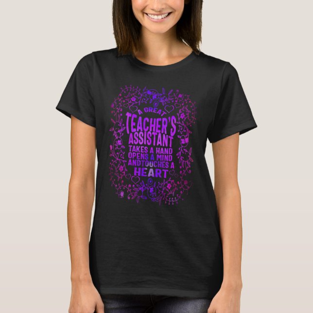 Camiseta Teacher's Assistant Day Take A Hand Open A Mind Sc (Frente)