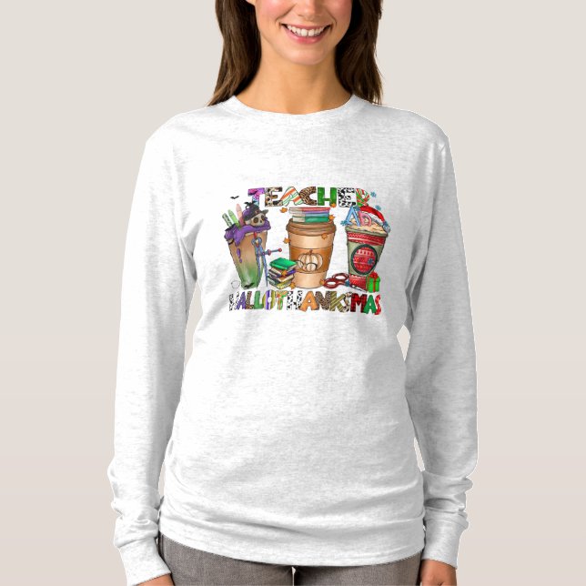 Camiseta Teachers HallowThanksMas Long Sleeve (Frente)