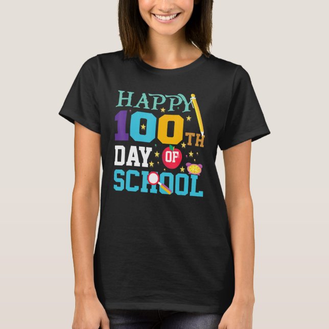 Camiseta Teachers Pre K Kindergartens  Happy 100th Day Of S (Frente)