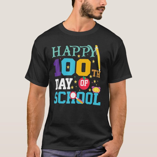 Camiseta Teachers Pre K Kindergartens  Happy 100th Day Of S (Frente)