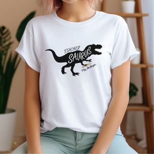 Camiseta Teachersaurus Nome de Professor Divertido T Rex Di