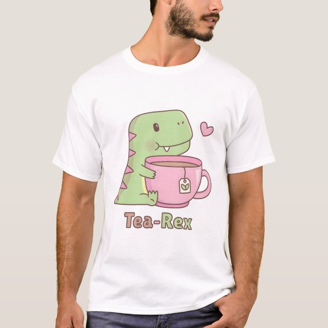 Camiseta Teacup de Hugging Tea-Rex Dinossauro Gelado (Frente)
