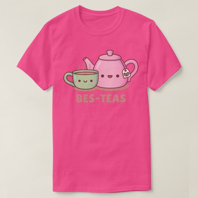Camiseta Teacup e bule de chá bonitos Besties 1 (Frente do Design)