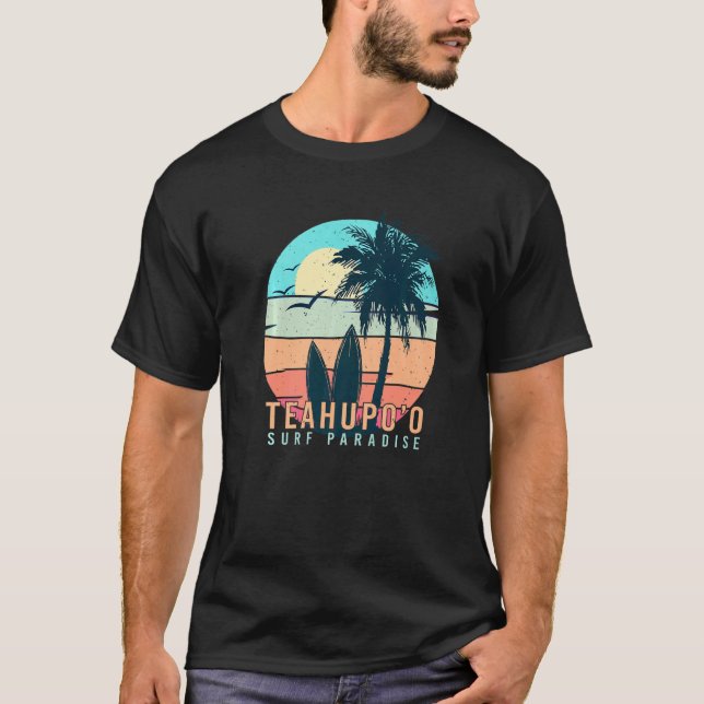 Camiseta Teahupoo Surf Tahiti Surfing French Polynesia Suns (Frente)