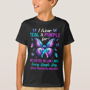 Camiseta Teal &amp; Roxo Para A Irmã Em Direito O Suicídio 