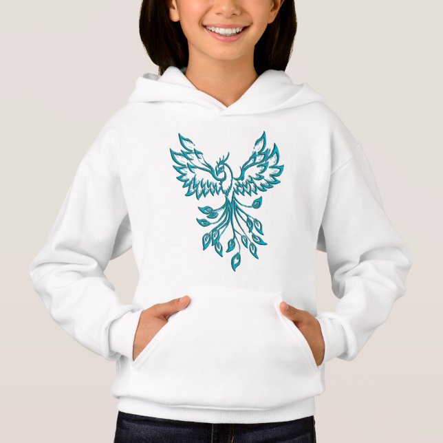 Camiseta Teal Blue Phoenix nasce em prata (Frente)