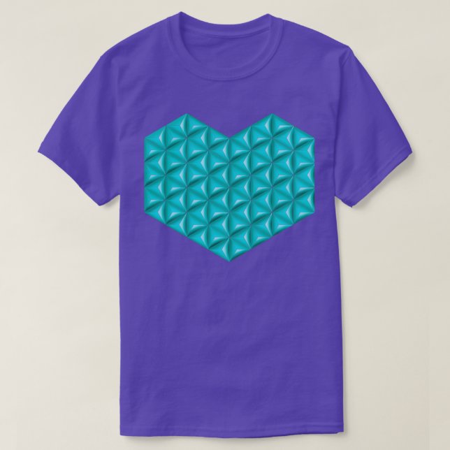 Camiseta Teal Coração Modular PetiteSlo (Frente do Design)