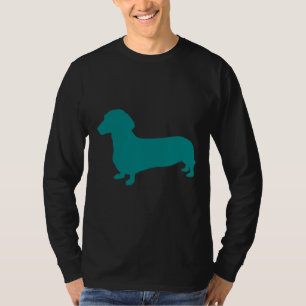 Camiseta Teal Dachshund Silhouette
