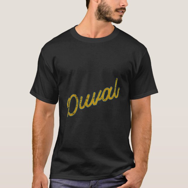 Camiseta Teal Duval E Script Dourado (Frente)