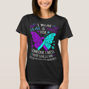 Camiseta Teal E Roxo Feliz Suicídio Apoio À Consciência Gr