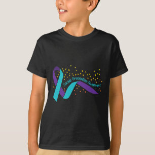 Camiseta Teal e Roxo Roxo de Sensibilização para a Prevençã