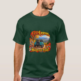 Camiseta Teal_Fall Leaves & Mt Trails