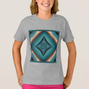 Camiseta Teal Navajo Peach Sunburst